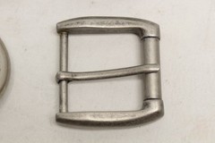Lot of 9 Assorted Belt Buckles 1.5” Silvertone Brass Studded Removable Crafter