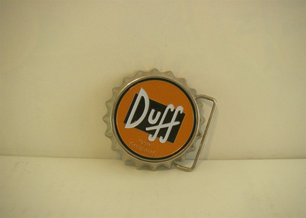 2008 MATT GROENING FOX THE SIMPSONS DUFF BEER BOTTLE CAP BELT BUCKLE RARE