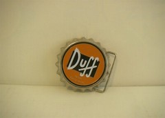 2008 MATT GROENING FOX THE SIMPSONS DUFF BEER BOTTLE CAP BELT BUCKLE RARE