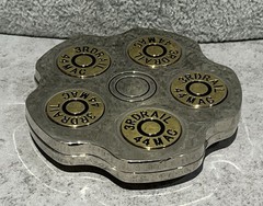 .44 Magnum Revolver Cylinder 3rd Rail Belt Buckle 3D Bullet