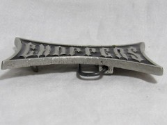 CHOPPERS Belt Buckle w/ COBRA and DICE Clasp Silver / Black Metal 2002 Mobtown