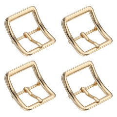4Pcs Single Prong Belt Buckle 1&Prime; ID Curved Bow Buckle for Belt, Light Gold