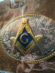 Masonic, Mason, Blue Lodge, Fraternal flashy western metal belt Buckle, New! #2