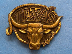 Vintage TEXAS Bull Riding Cowboy Steer Belt Buckle