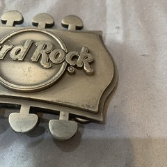 Hard Rock Cafe Guitar Head Silver Metal Belt Buckle Music