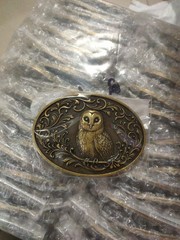 Owl Belt Buckle Western Style Bird Lover Barn Owl Cowboy Fashion Accessory