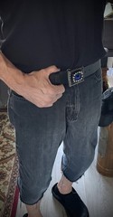 Belt Buckle Industrial Brutalist Blue Stone Beaded Texture OOAK Darren McNeese