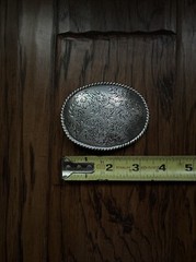 Nocona M&F Western Oval Floral Scroll Belt Buckle 37222 Silver
