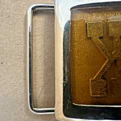 Vintage LEE Jeans Monogram Belt Buckle (70s) Cowboy/Western K ORANGE SPARKLE! K