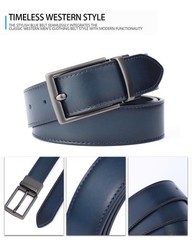 Men&rsquo;s Navy Blue Classic Pin Buckle Belt, Casual & 120cm/47.2inch, Dark