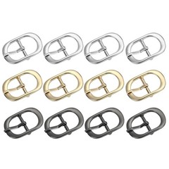 12Pcs 0.7&Prime; Single Prong Metal Roller Pin Belt Buckles Black/Silver/Light Gold