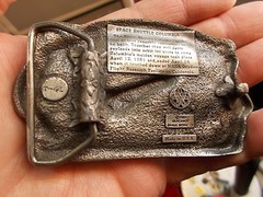 N/M CONDITION 1982 BERGAMOT BELT BUCKLE « THE SPACE SHUTTLE COLUMBIA », COLORED