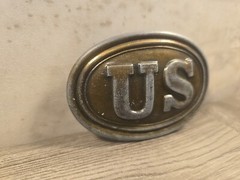 Civil War US Union Belt Buckle Brass Replica Vintage Oval