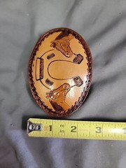 Leather Belt Buckle-Horseshoe/Horse
