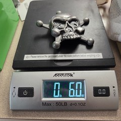 Heavy Metal Mfg. USA Skull 5 Point Star Pirate Belt Buckle 3D Biker Rock Grunge