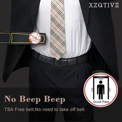 XZQTIVE TSA Belt For Men Metal Free Dress Belts Fit Pant 36-40in, Black