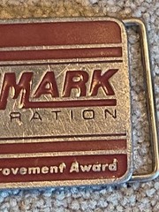 Vintage 1990&rsquo;s Belt Buckle Pavemark Corporation Quality Improvement Award CD Hit