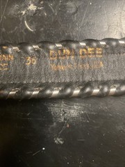 Vintage Las Vegas Twenty Dollar Coin Belt Buckle With Dun Dee 35” Leather Belt