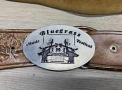 Bluegrass Festival Louisville Kentucky Belt Buckle w/ Leather Belt 4 Ft