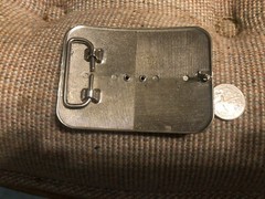 SILVER Western Belt Buckle With Polished Stone
