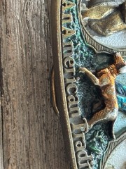 Vintage Hunting Waterfowl Duck Deer 1986 Belt Buckle Great American Buckle Co