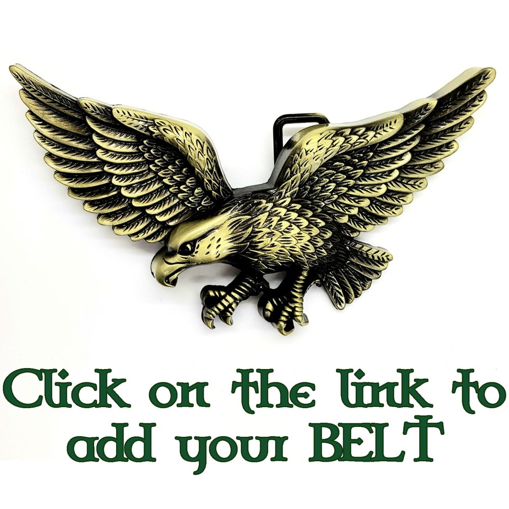 Flying Eagle Belt Buckle Cowboy Western Indian American Eagle Bronzed Finish