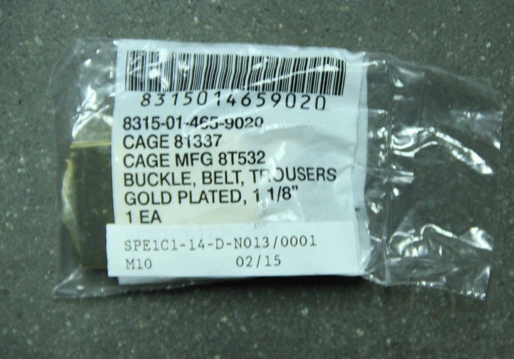 genuine US military issue gold plated belt buckle, trousers 1 1/8&Prime;