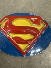 Classic Superman Logo Belt Buckle Metal Enamel DC Comics Blue