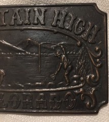 Men&rsquo;s Belt Buckle Colorado ROCKY MOUNTAIN HIGH Solid Metal Deer Wildlife NEW