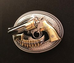 (MADE BY ORDER) BUCKLE HANDMADE STAINLESS STEEL WESTERN STYLE GUN PYTHON #3
