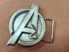 Marvel Comics Avengers Superhero Movie Logo Silver Color Used Belt Buckle