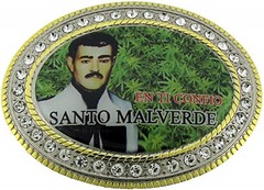 Jesus Malverde Belt Buckle Gold Metal New Men Women Marijuana Weed Iced Style