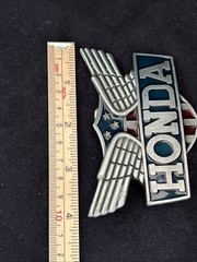 Vintage Honda Wing Motorcycle Belt Buckle Blue Red Stars Silver Tone