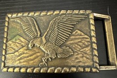 Vintage brass eagle belt buckle