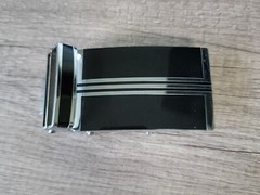 Metal Silver / Black Buckle Belt