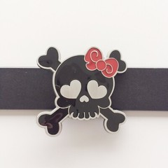 Vintage Black Enamel Punk Rock Emo Tattoo Skull Girl Wedding Belt Buckle