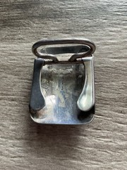 Alex & Co. sterling silver belt buckle featuring a three-headed elephant design