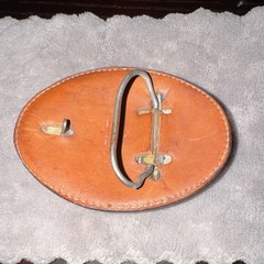 Oval Genuine Snake Skin Belt Buckle Leather Backing Metal Loop Prong Men