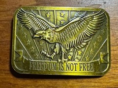 Freedom Is Not Free Eagle Stars Stripes Patriot 2014 Sponsor Belt Buckle #B26