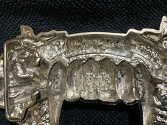 Fang Belt Buckle LOVE NEVER DIES Vintage Metal Rock Rebel Used