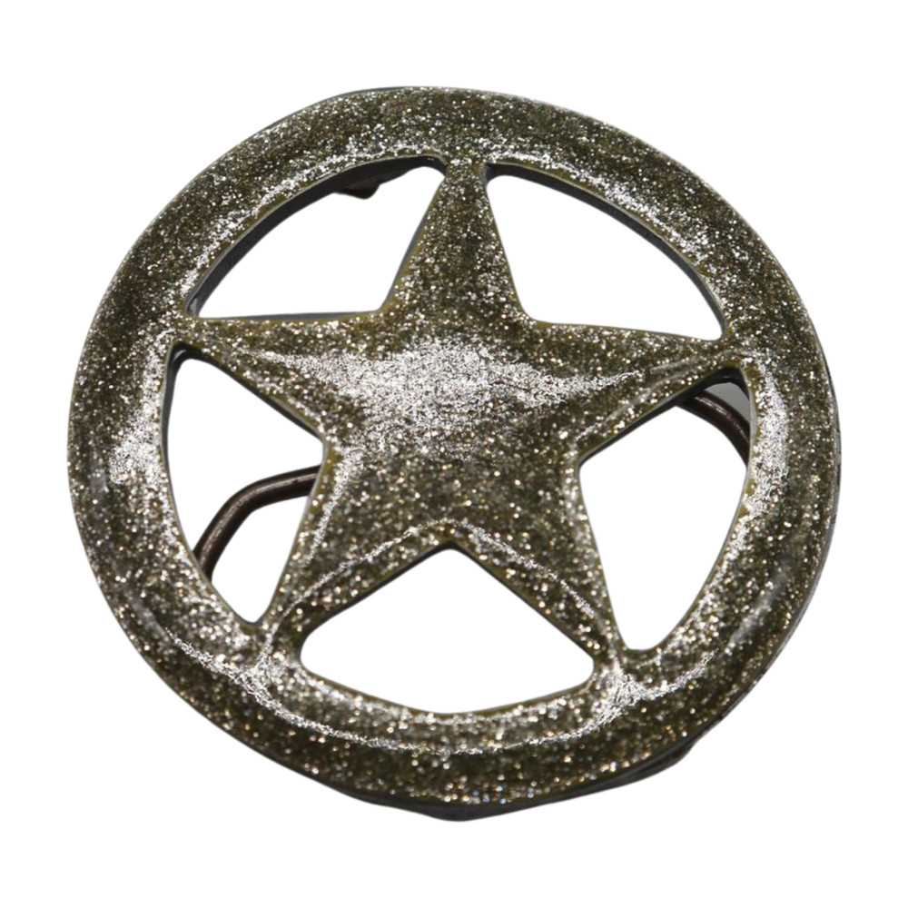 New Men Women Belt Buckle Silver Metal Texas Lone Star Glitter Sparkling Western