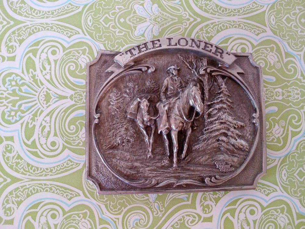 Belt Buckle Cowboy Artist Chuck Dehaan The Loner #335 of 750 Vintage 1986