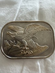 Vintage Belt Buckle Flying Eagle Bird Metal 3.5&Prime; x 2.5&Prime;