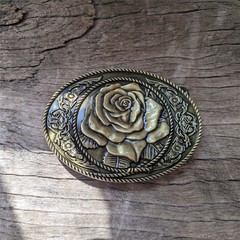 Copper Rose Belt Buckle – Western Cowboys Belt Buckle – Mens Womens Belt Buckle