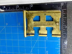Tommy Hilfiger Monogram TH American Clothing Brand Apparel BrassTone Belt Buckle