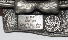 1991 United States Marines Siskiyou Enamel USA Made American Flag Belt Buckle