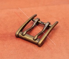 Sturdy Antique Brass Double Pin Prong Leathercraft Belt Buckle Fits 45mm Strap