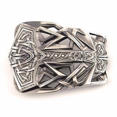 Thor&rsquo;s Hammer german silver buckle, Scandinavian Old Norse Mjolnir belt buckle