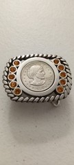 5 Vintage Stainless Steel Rhinestone Buckles Susan B Anthony Dollar 1979p