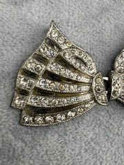 Vintage Rhinestone Buckle Lot Silver Tone Signed READ